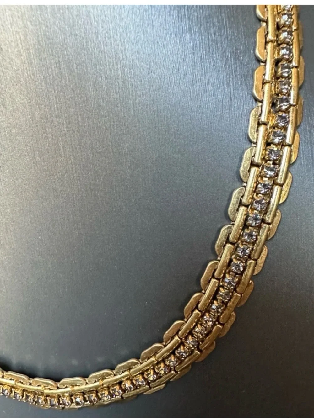 STELLA & DOT Jolie Sparkle crystals Link Chain Statement Necklace